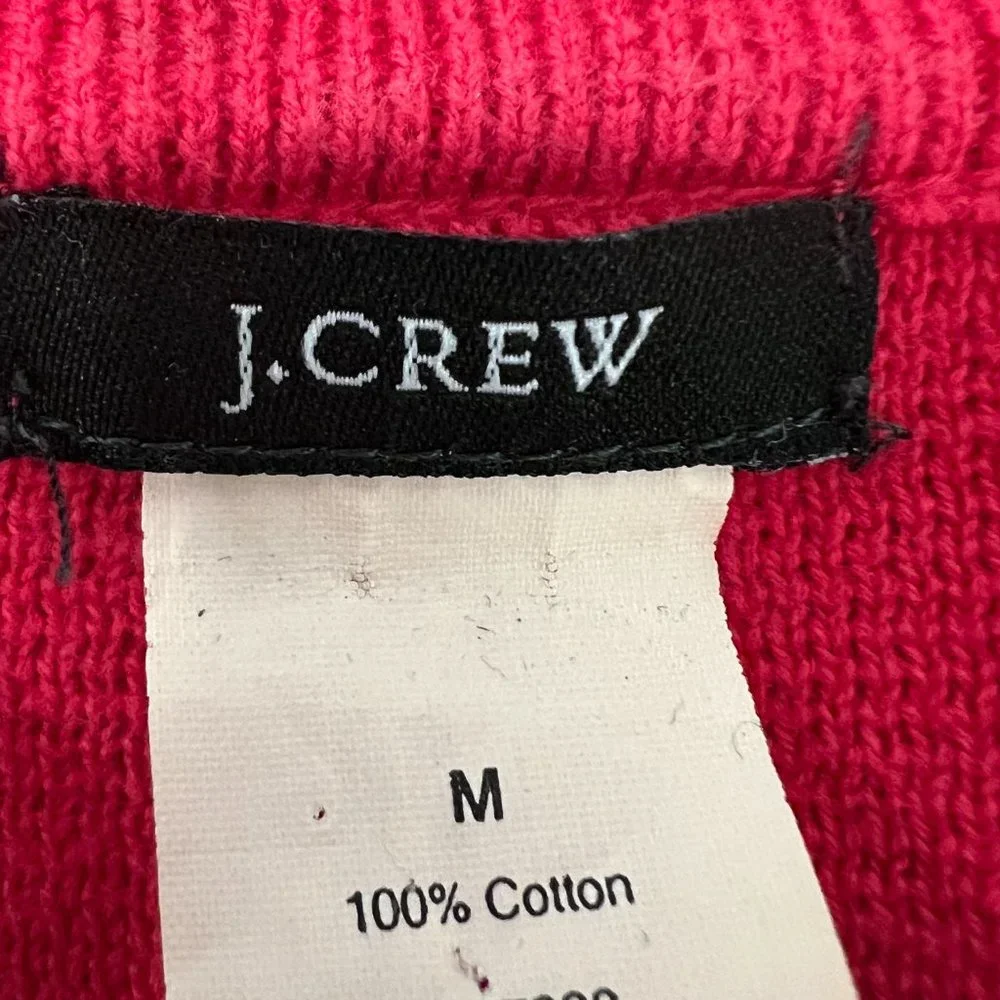 J CREW‎ Womens Pinkish Red Cardigan Sweater DOUBLE BREASTED Ruffled size Medium